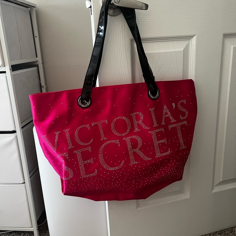 Victoria Secret Hot Pink Sequins Big Tote Bag